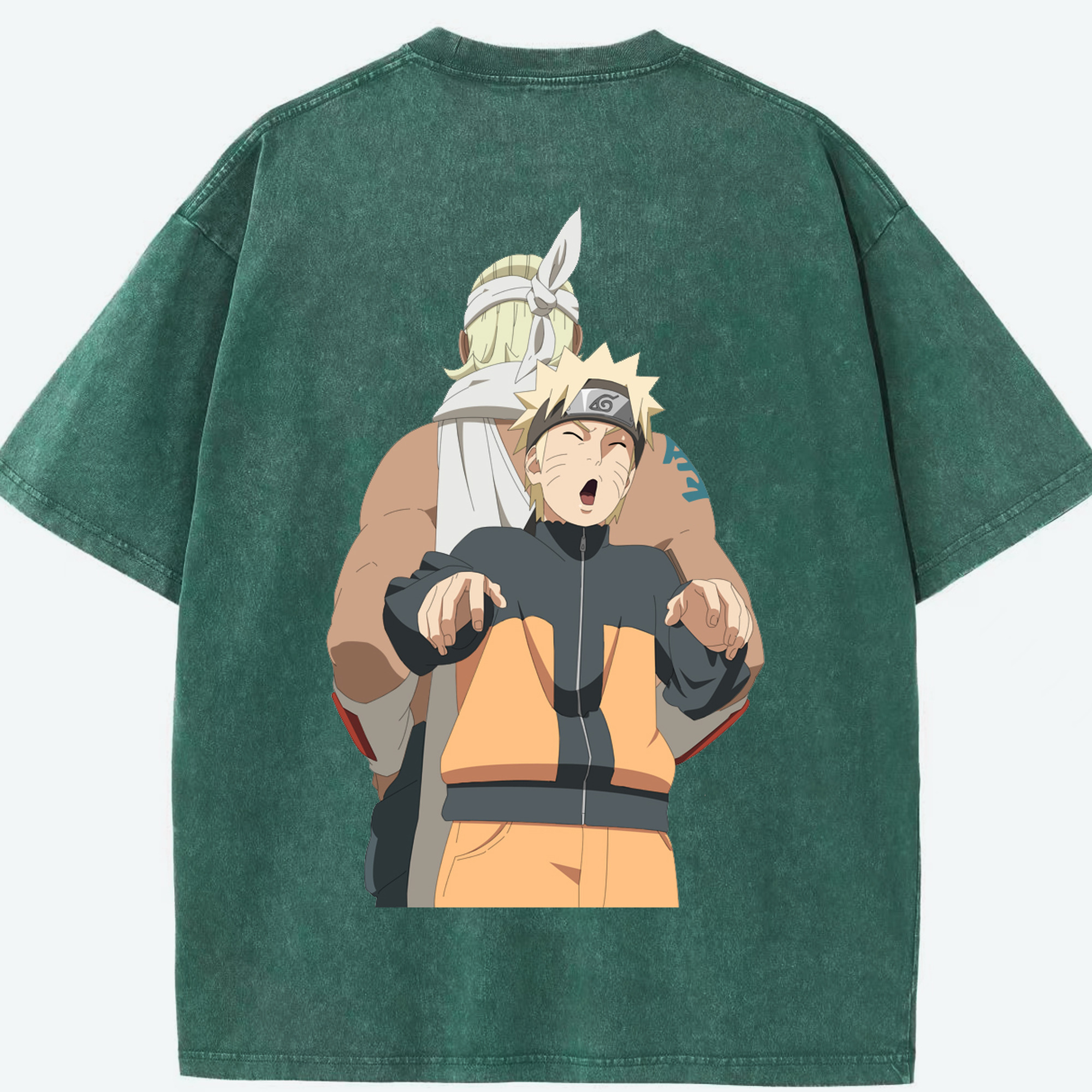 （画像用） NARUTO -ナルト- うずまき ナルト Uzumaki Naruto 綿100% ヴィンテージ風 半袖Tシャツ（背面プリント）